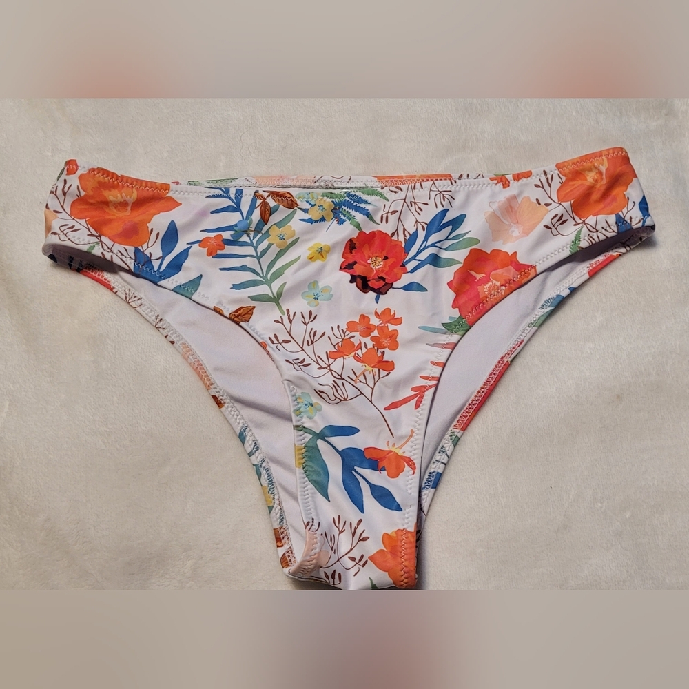 Beachsissi Floral High-rise Cheeky Bikini Bottoms, Sz M/L